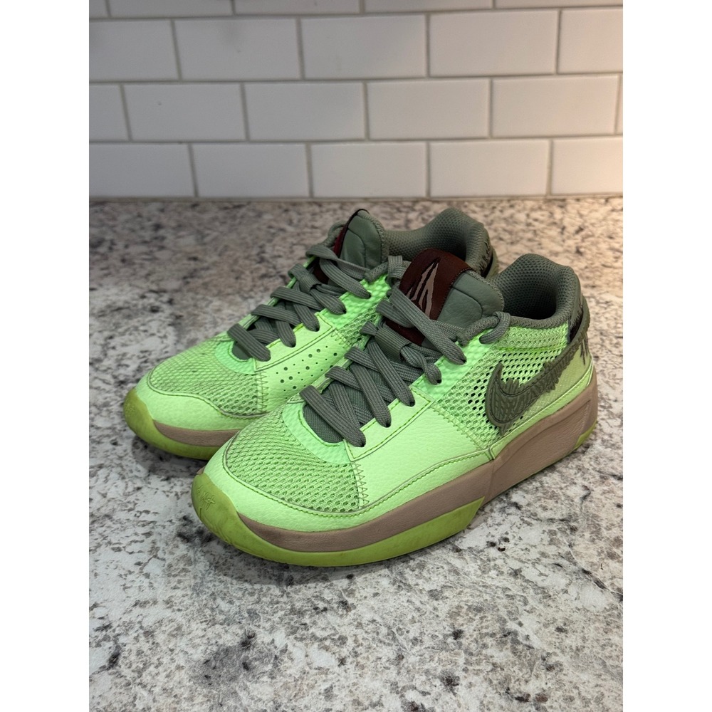 Nike Ja 1 Zombie Kids 2.5Y Lime Blast Green Excellent Shoes FV6097-300